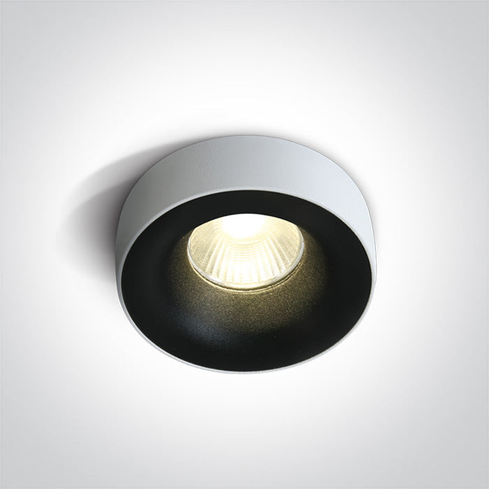 ONE Light Recessed LED Downlight 12W 1100lm 3000K CRI90 IP65 Black 10112R/B/W