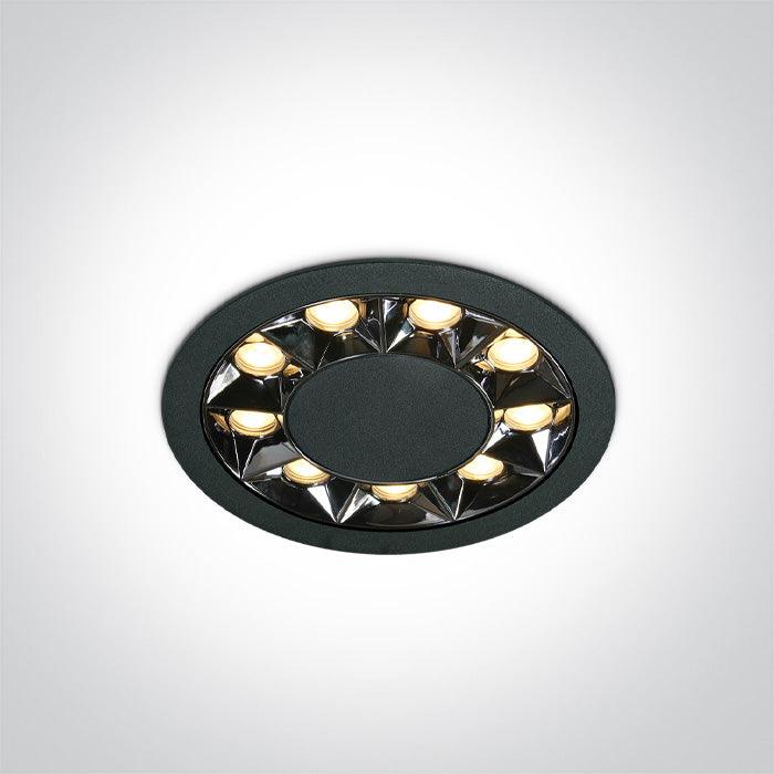 ONE Light | 10112X/B/W BLACK RECESSED LED 12W WW IP20 38deg 230V DARK LIGHT - OEM NORDIC - Quality Parts Distribution