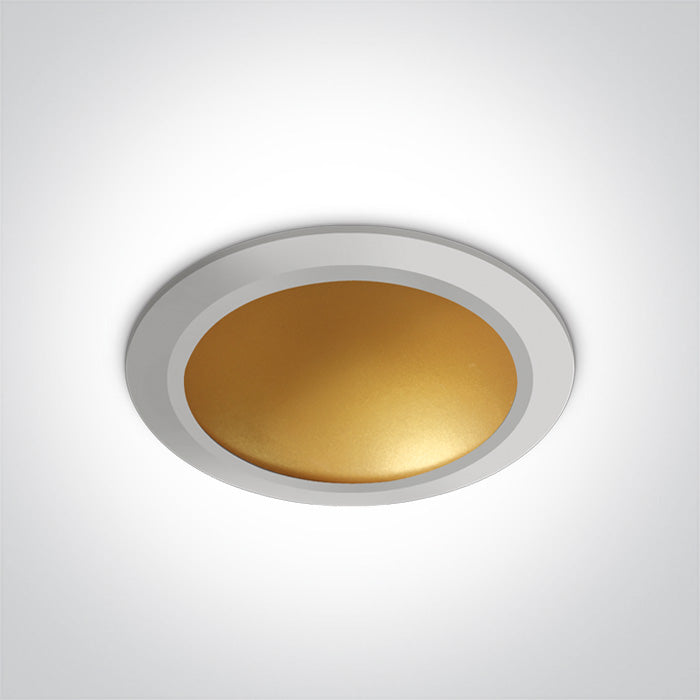 ONE Light Recessed LED Downlight 16W 800lm 3000K CRI80 IP20 White-Brass 10116FD/W/BS