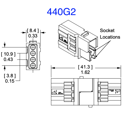Kit de 4 contactos auxiliares AWG16-20 para SBE 320/SBX 350 [MPN: 440G2]