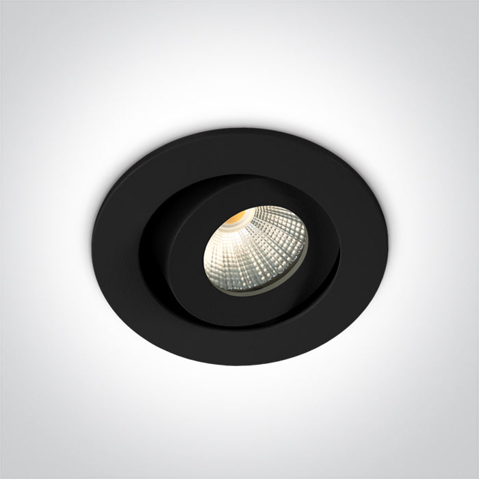 ONE Light Recessed LED Downlight 1W/2W 200lm@700mA 3000K CRI90 IP20 Black 11103B/B/W