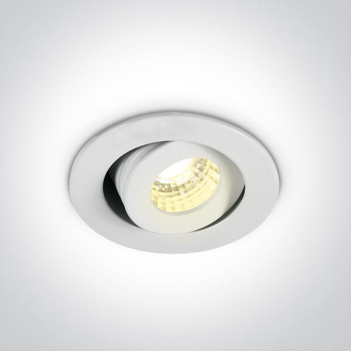 ONE Light Recessed LED Downlight 1W/2W 200lm@700mA 3000K CRI90 IP20 White 11103B/W/W