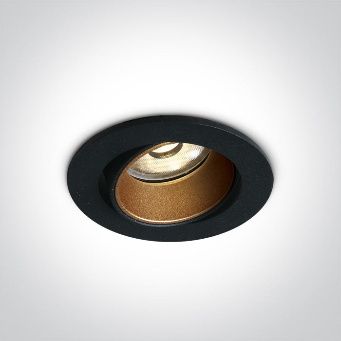 ONE Light Recessed LED Downlight 3/5W 400lm@5W 3000K CRI80 IP20 Black 11104K/B/W