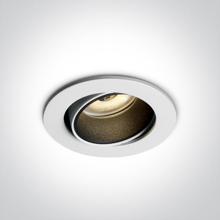 ONE Light Adjustable Recessed Spot 400@5W 3000K CRI80 White 11104K/W/W