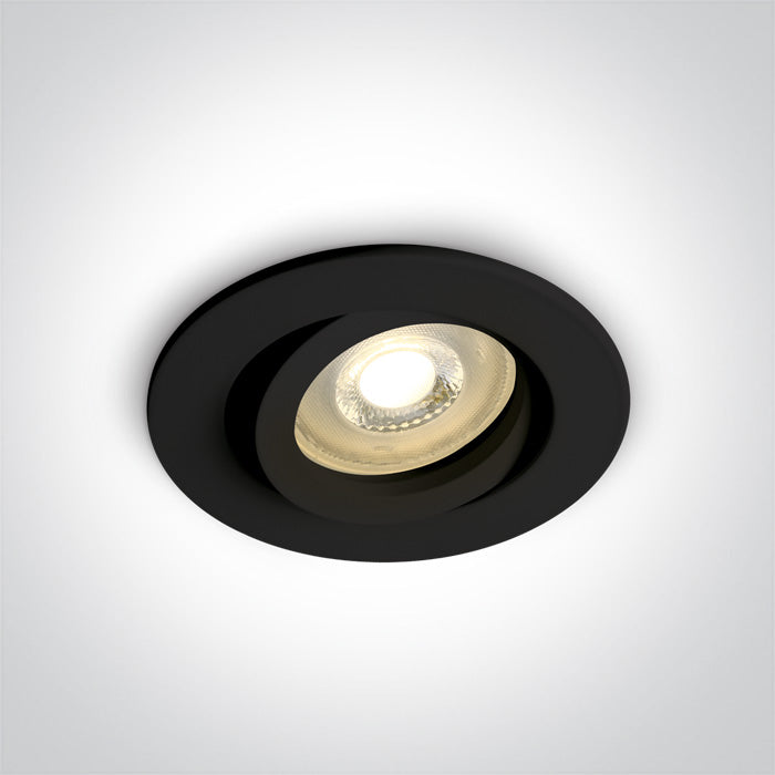 ONE Light Recessed LED Downlight GU10 10W IP20 Black 11105A1/B