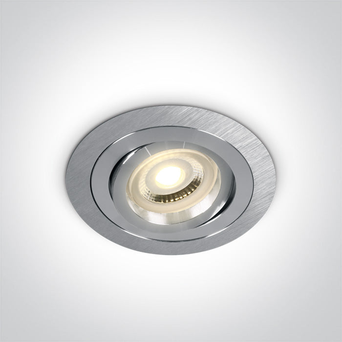 ONE Light Recessed LED Downlight GU10 10W IP20 Aluminium 11105ABG/AL