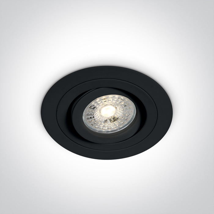 ONE Light Recessed LED Downlight GU10 10W IP20 Black 11105ABGL/B