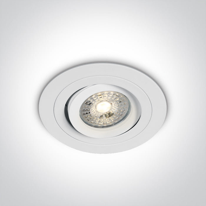 ONE Light Recessed LED Downlight GU10 10W IP20 White 11105ABGL/W