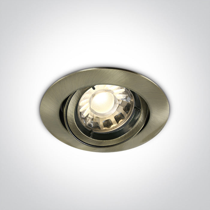 ONE Light Recessed LED Downlight GU5.3 50W IP20 Antique Brass 11105C/ABS