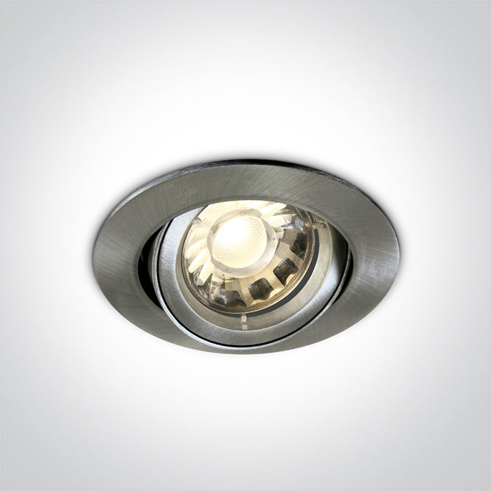 ONE Light Recessed LED Downlight GU5.3 50W IP20 Brushed Chrome 11105C/MC