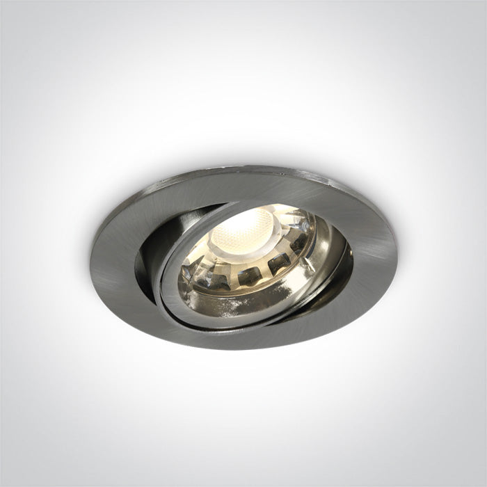 ONE Light Recessed LED Downlight GU10 10W IP20 Brushed Chrome 11105CGU/MC