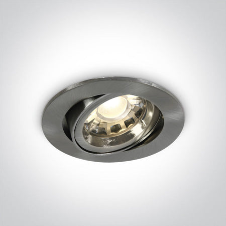 ONE Light Recessed LED Downlight GU10 10W IP20 Brushed Chrome 11105CGU/MC