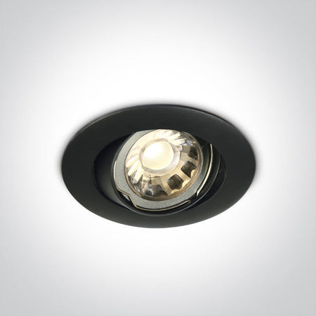 ONE Light Recessed LED Downlight GU10 10W IP20 Black 11105GU/B
