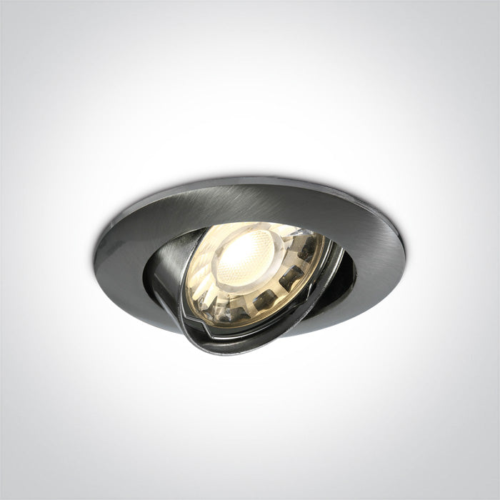ONE Light Recessed LED Downlight GU10 10W IP20 Brushed Chrome 11105GU/MC
