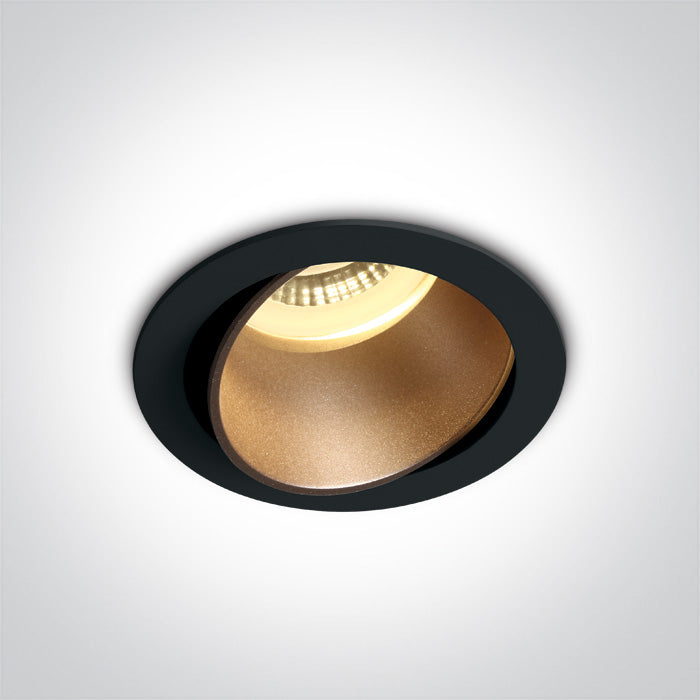 ONE Light Recessed LED Downlight GU10 10W IP20 Black-Brass 11105M/B/BS
