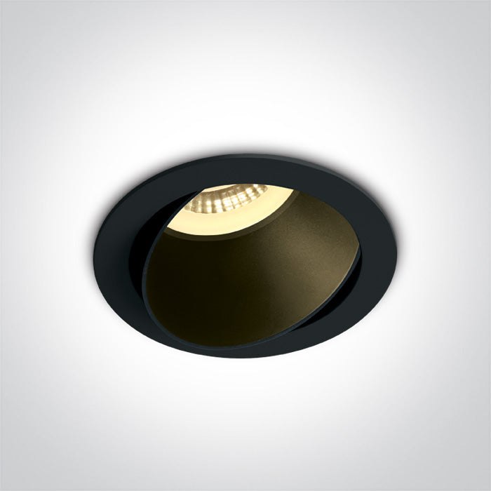 ONE Light Recessed LED Downlight GU10 10W IP20 Black 11105M/B/B