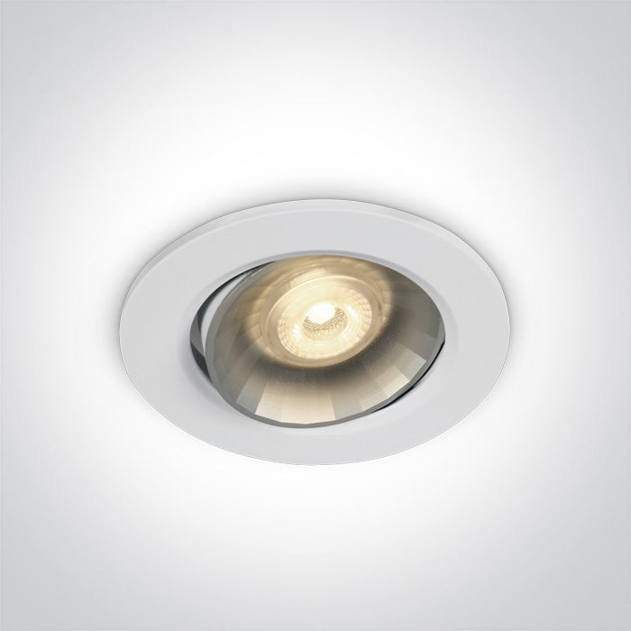ONE Light Recessed LED Downlight 6W 345lm 3000K CRI80 IP20 11106K/W