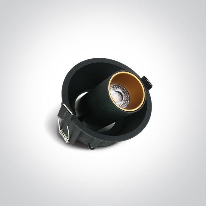 ONE Light Recessed LED Downlight 6,5W 550lm 3000K CRI90 IP20 Black 11107C/B/W