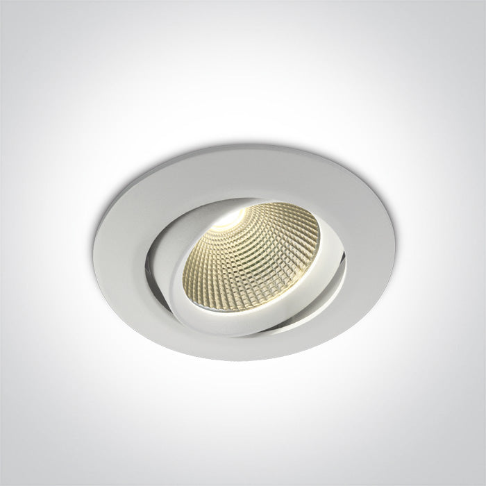 ONE Light Adjustable Recessed Spot 1100 3000K CRI90 White 11112/W/W