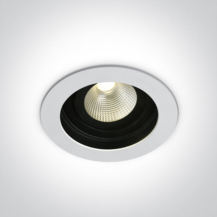 ONE Light Recessed LED Downlight 12W 1100lm 3000K CRI90 IP44 White 11112E/W/W