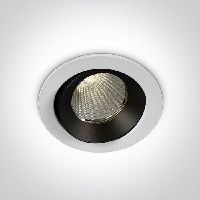 ONE Light Recessed LED Downlight 12W 1100lm 3000K CRI90 IP65 White 11112P/W/W