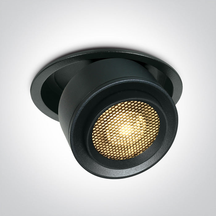 ONE Light | 11128G/B/W BLACK RECESSED COB 28W WW IP20 15-45deg ADJUSTABLE 230V HONEYCOMB - OEM NORDIC - Quality Parts Distribution