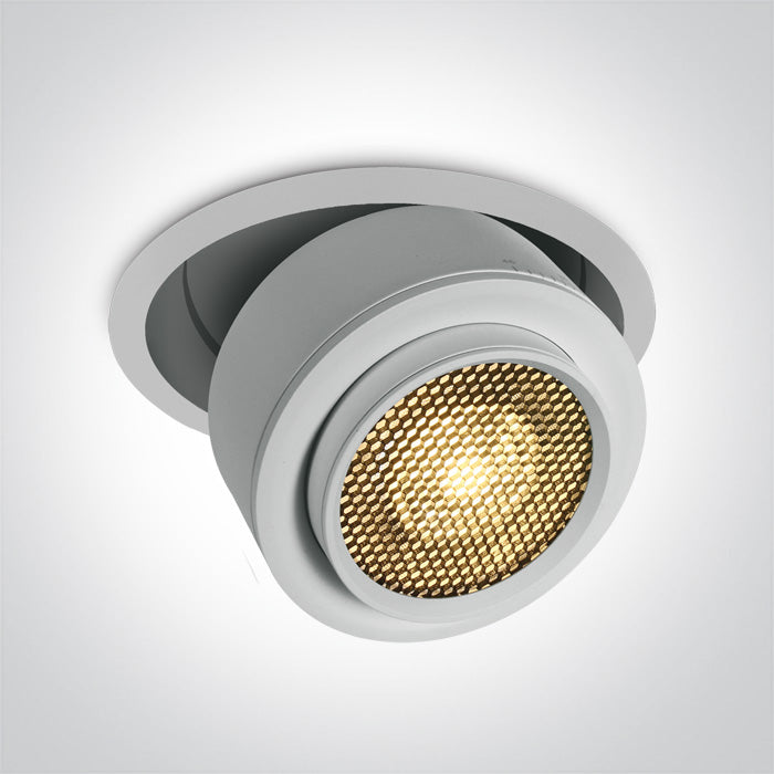 ONE Light | 11128G/W/W WHITE RECESSED COB 28W WW IP20 15-45deg ADJUSTABLE 230V HONEYCOMB - OEM NORDIC - Quality Parts Distribution
