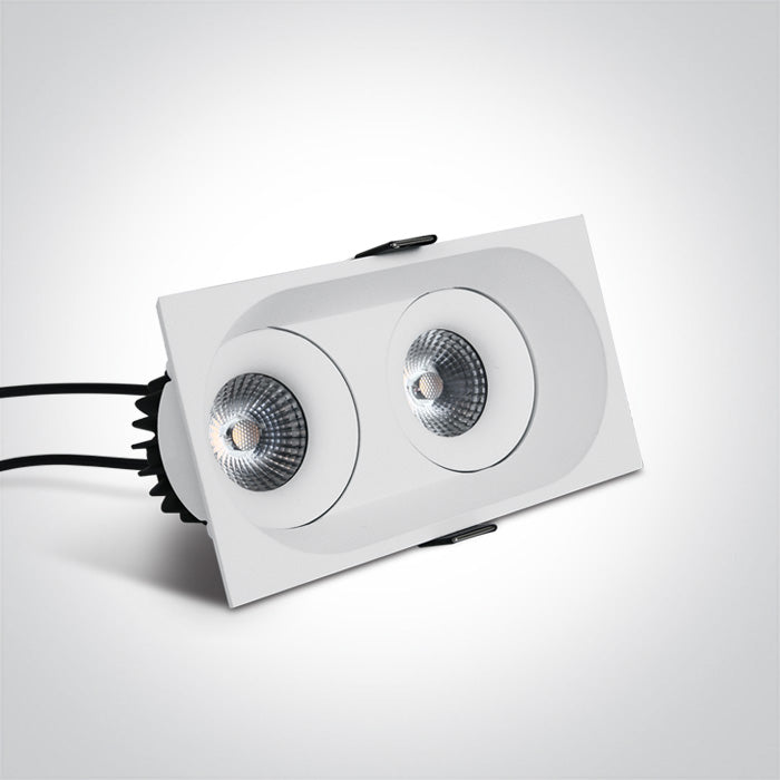 ONE Light Recessed LED Downlight 2x6,5W 2x600lm 3000K CRI90 IP54 White 11207WD/W/W