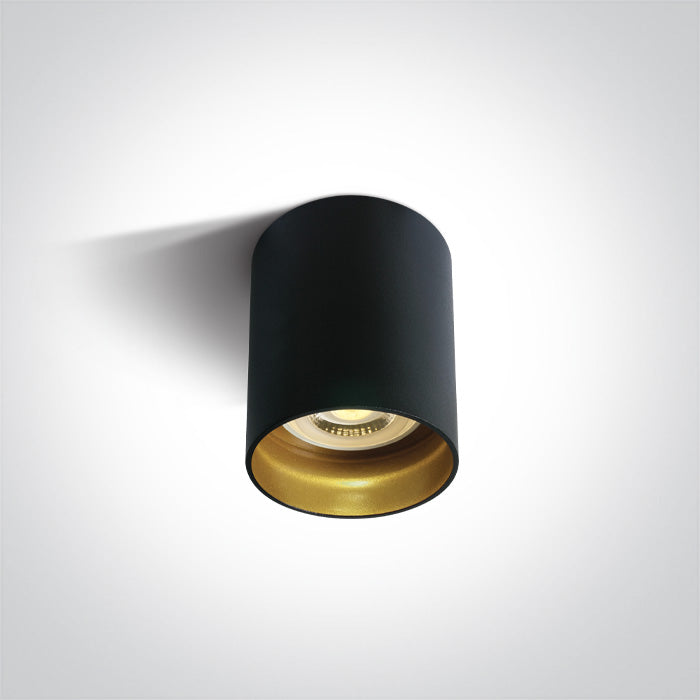 ONE Light Ceiling Light GU10 10W IP20 Black-Brass 12105N/B