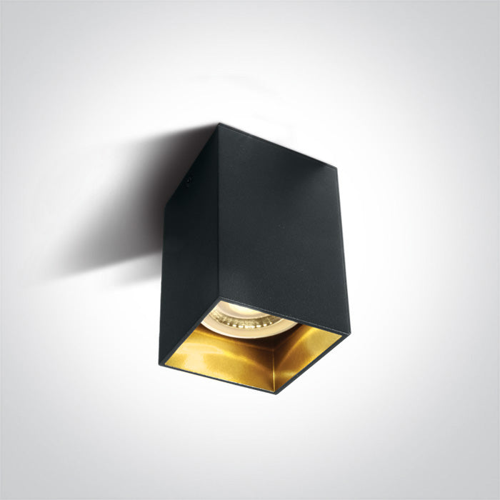 ONE Light Ceiling Light GU10 10W IP20 Black-Brass 12105NA/B