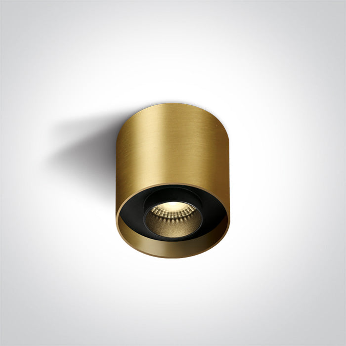 ONE Light Ceiling Light 8W 560lm 3000K CRI90 IP20 Brushed Brass 12108D/BBS/W