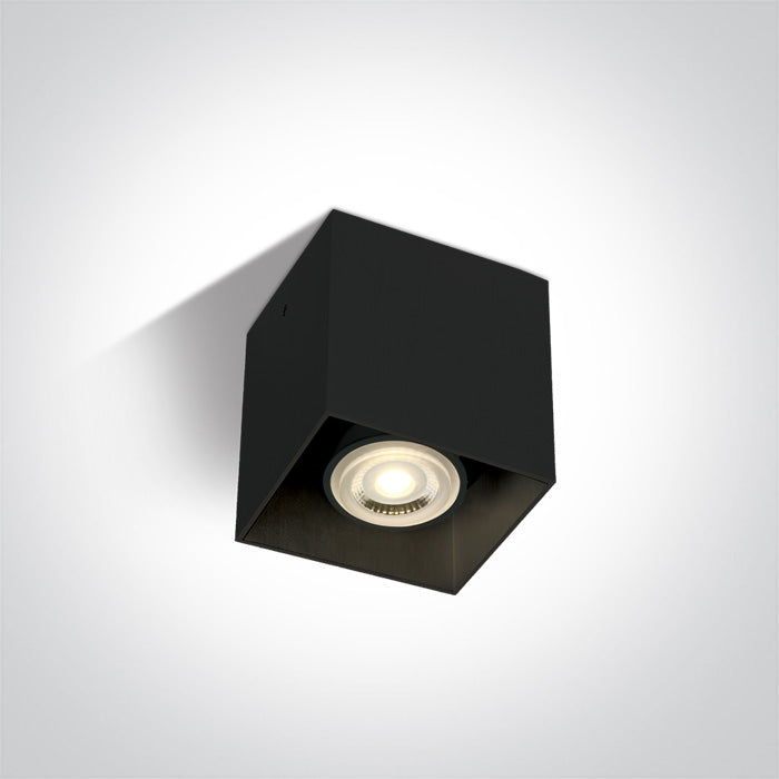 ONE Light Ceiling Light GU10 50W IP20 Black 12134/B