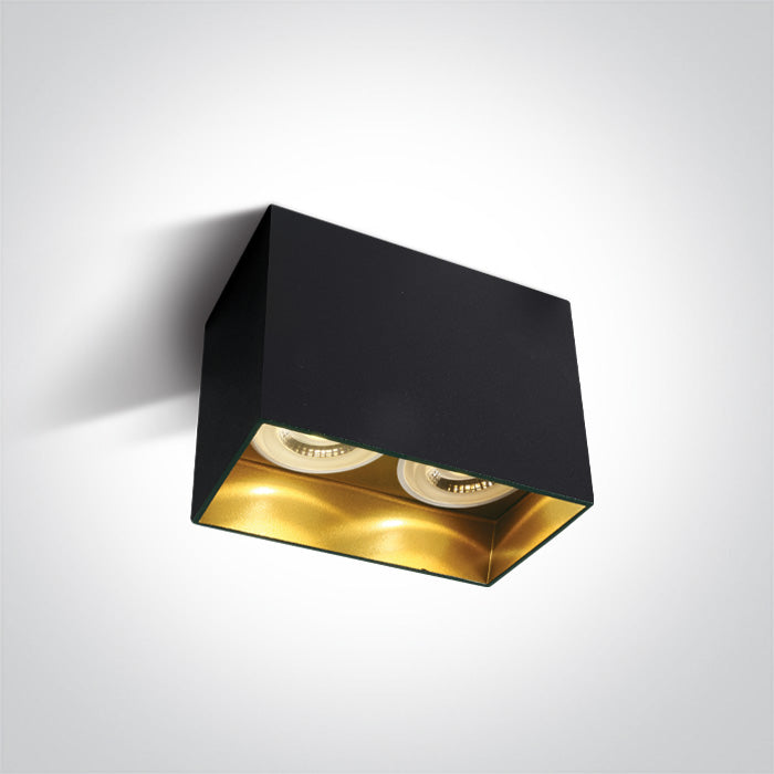 ONE Light Ceiling Light GU10 10W IP20 Black-Brass 12205NA/B