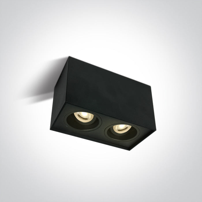 ONE Light Ceiling Light GU10 2x10W IP20 Black 12205YA/B
