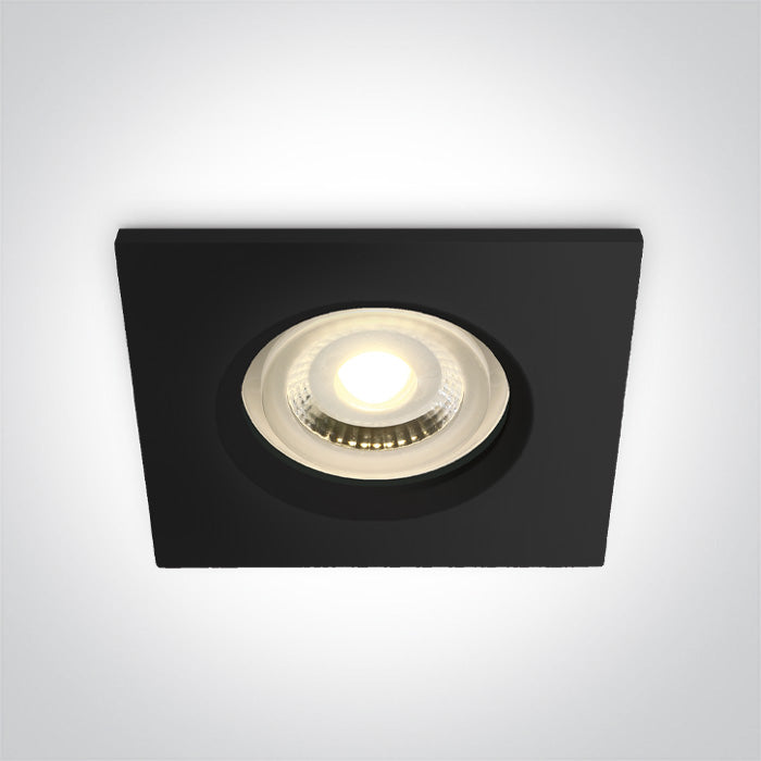 ONE Light Recessed LED Downlight GU10 10W IP65 Black 50105R1/B