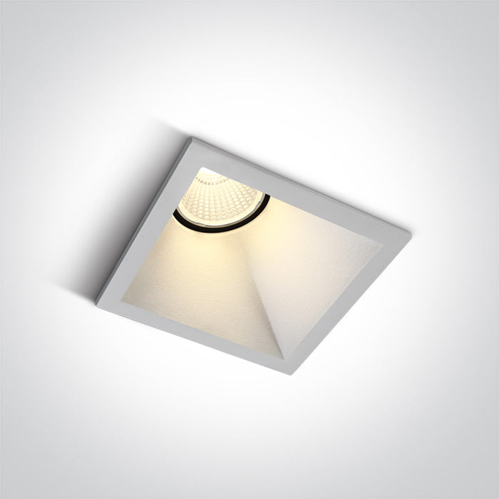ONE Light Recessed LED Downlight 8W 560lm 3000K CRI80 IP20 White 50108A/W/W