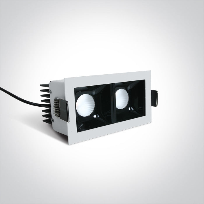 ONE Light Recessed LED Downlight 2x6,5W 2x550lm 3000K CRI90 IP20 White 50207B/W/W