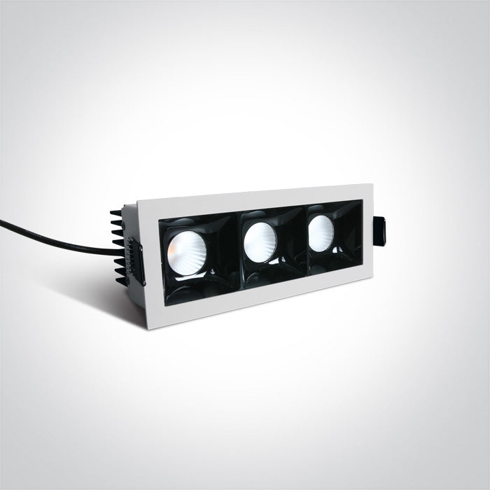 ONE Light Recessed LED Downlight 3x6,5W 3x550lm 3000K CRI90 IP20 White 50307B/W/W