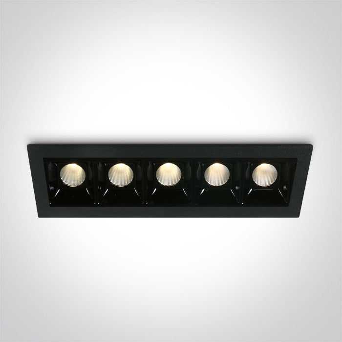 ONE Light Recessed LED Downlight 5x2W 5x160lm 3000K CRI90 IP20 Black 50502B/B/W