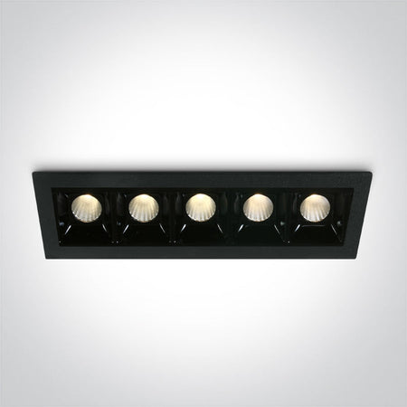 ONE Light Recessed LED Downlight 5x2W 5x160lm 3000K CRI90 IP20 Black 50502B/B/W
