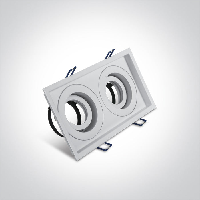 ONE Light Recessed LED Downlight GU10 2x10W IP20 White 51205N/W