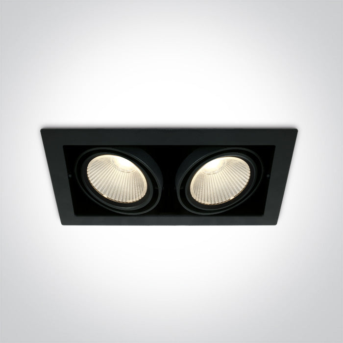 ONE Light Recessed LED Downlight 2x30W 2x2700lm 3000K CRI90 IP20 Black 51230/B/W