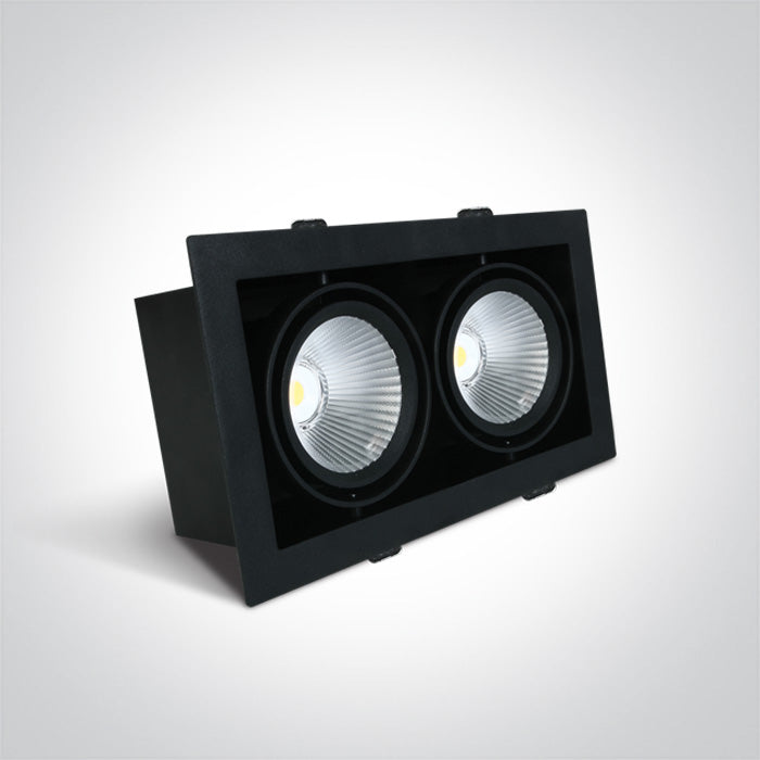 ONE Light Recessed LED Downlight 2x30W 2x2700lm 3000K CRI90 IP20 Black 51230/B/W