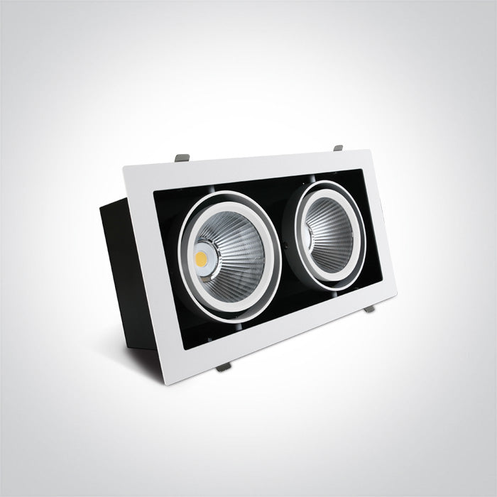 ONE Light Recessed LED Downlight 2x30W 2x2700lm 4000K CRI90 IP20 White 51230/W/C