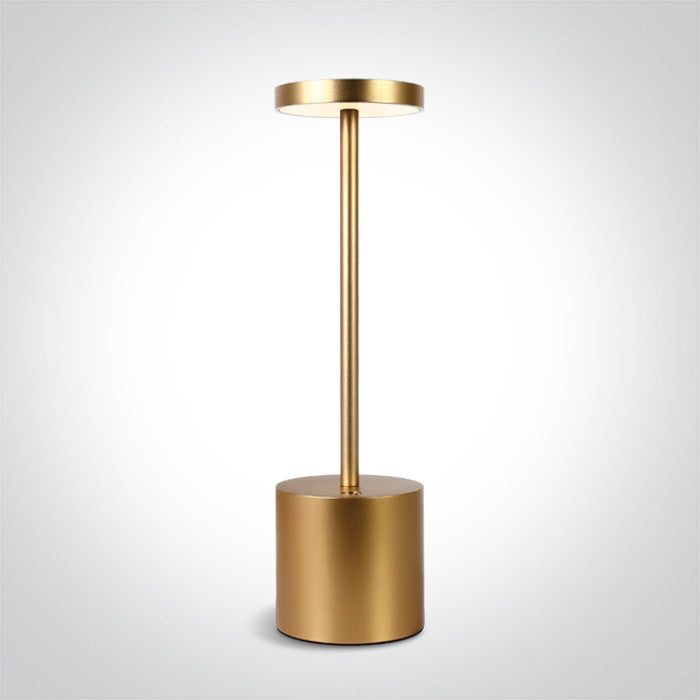 ONE Light | 61100/BS BRASS TABLE LAMP 3w WW IP54 USB RECHARGABLE DIMMABLE - OEM NORDIC - Quality Parts Distribution