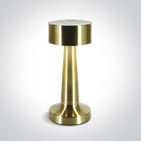 ONE Light | 61102/BBS BRUSHED BRASS TABLE LAMP 3w WW IP54 USB SOCKET RECHARGABLE DIMMABLE - OEM NORDIC - Quality Parts Distribution