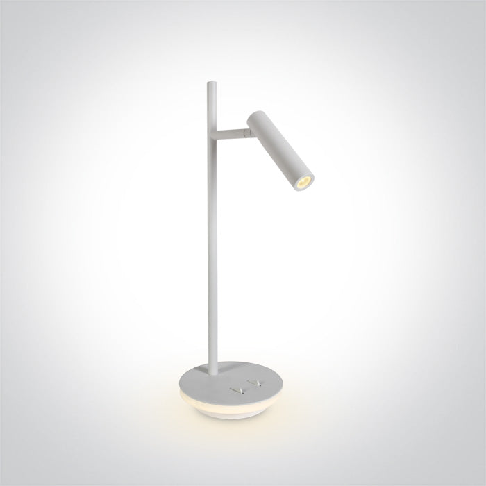 ONE Light | 61132A/W/W WHITE LED READING 3W + BASE 6W WW TABLE LAMP IP20 230v - OEM NORDIC - Quality Parts Distribution