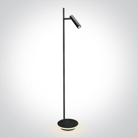 ONE Light | 61132B/B/W BLACK LED READING 3W + 8W BASE WW FLOOR LAMP IP20 230v - OEM NORDIC - Quality Parts Distribution