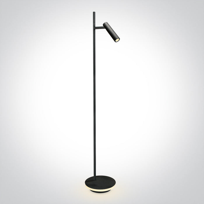 ONE Light | 61132B/B/W BLACK LED READING 3W + 8W BASE WW FLOOR LAMP IP20 230v - OEM NORDIC - Quality Parts Distribution