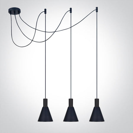ONE Light Pendant Light E27 3x10W IP20 Black 63122B/B